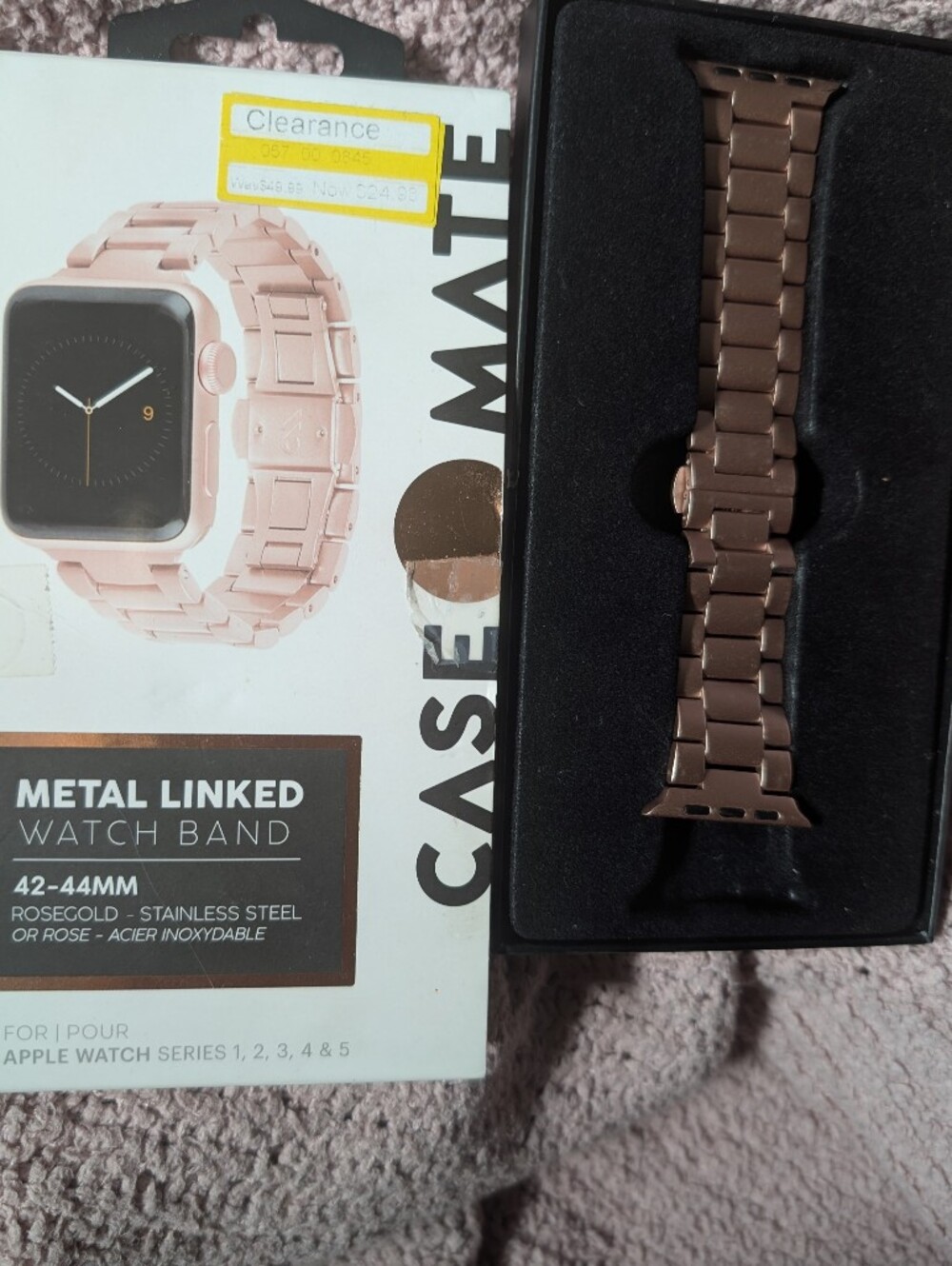 Metal Linked Watch Band - Rose Gold Tone